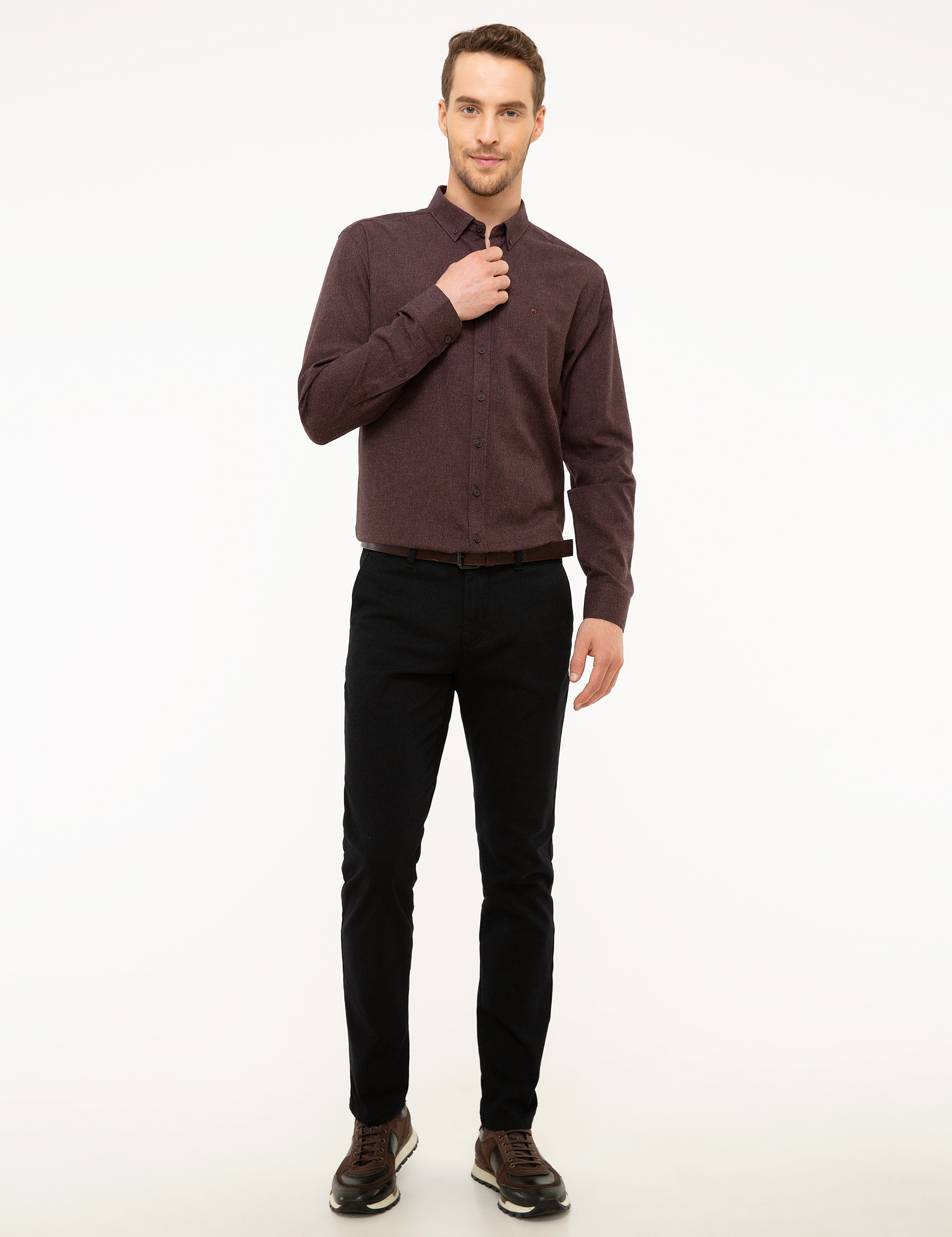 Bordo Slim Fit Gömlek - Image 4