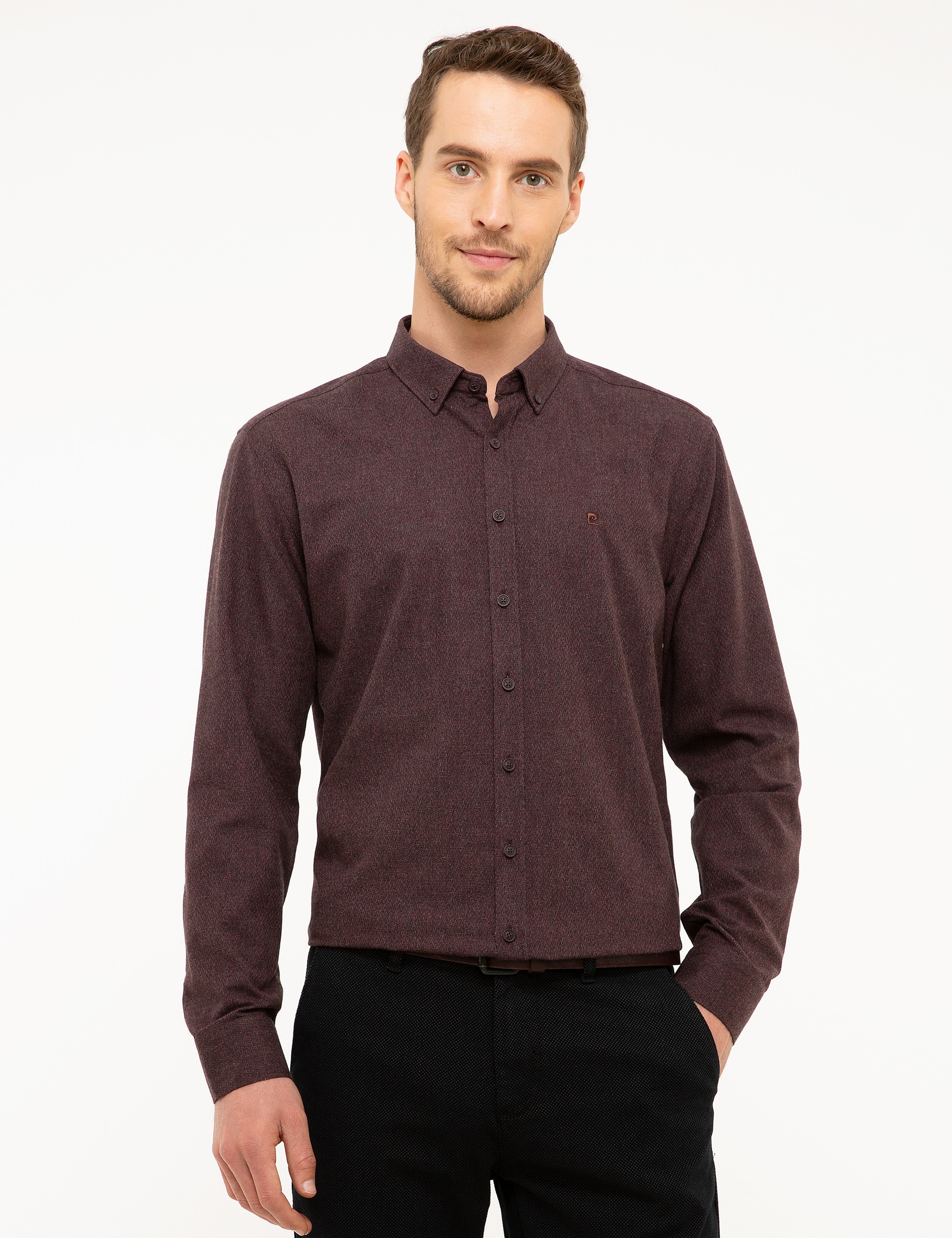 Bordo Slim Fit Gömlek - Image 2