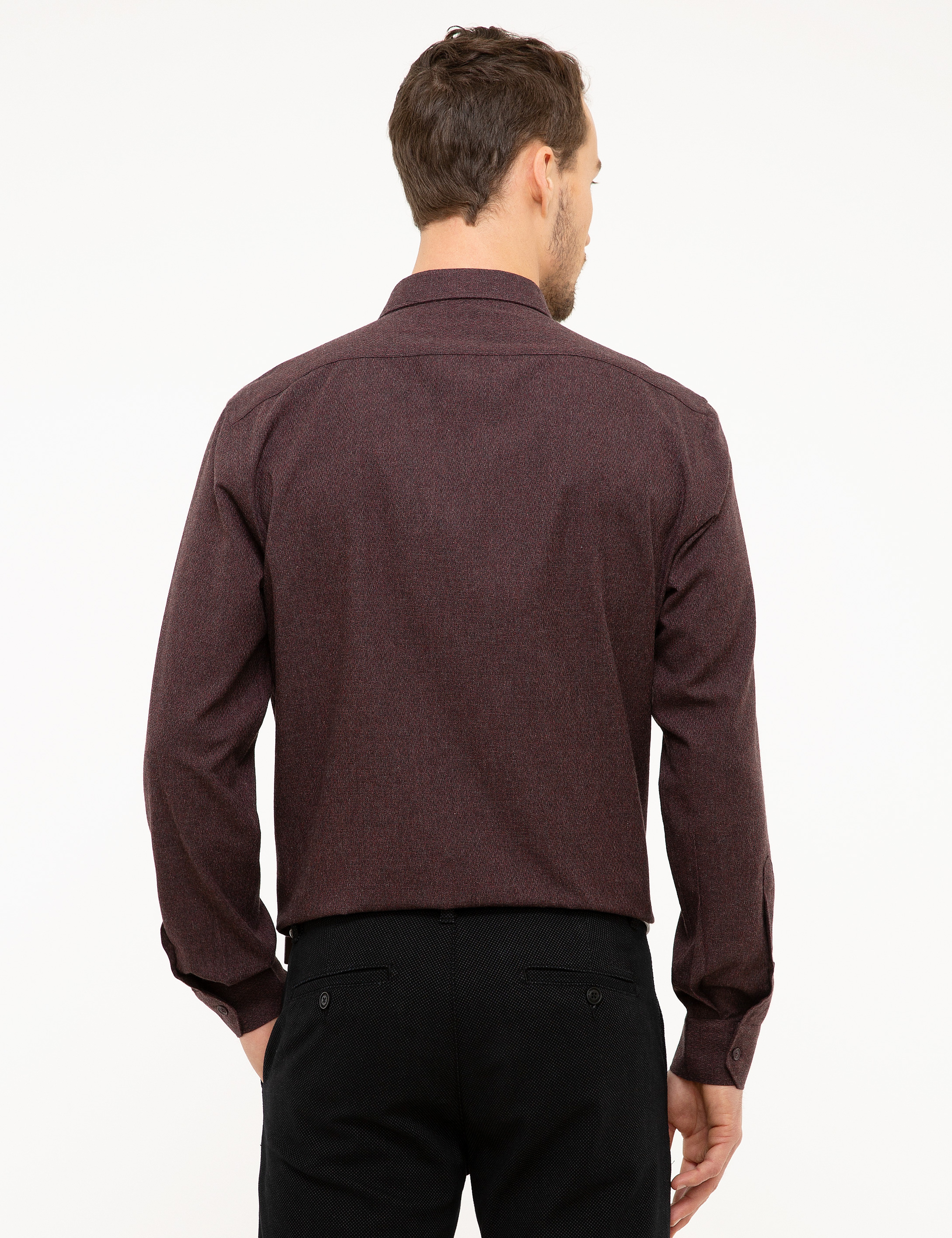 Bordo Slim Fit Gömlek - Image 3