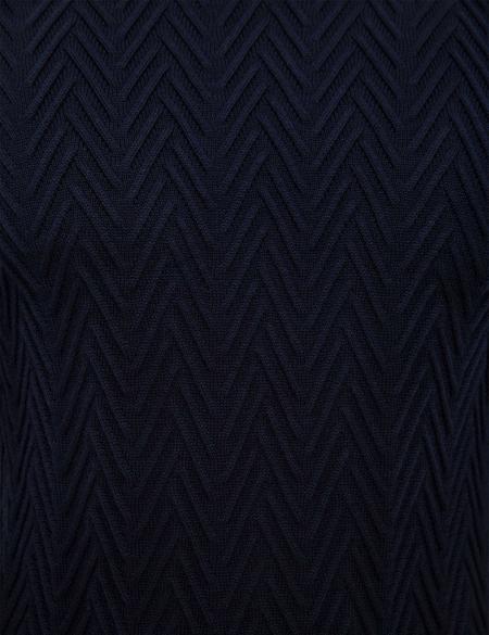 Koyu Lacivert Slim Fit Triko Kazak - 50209946044