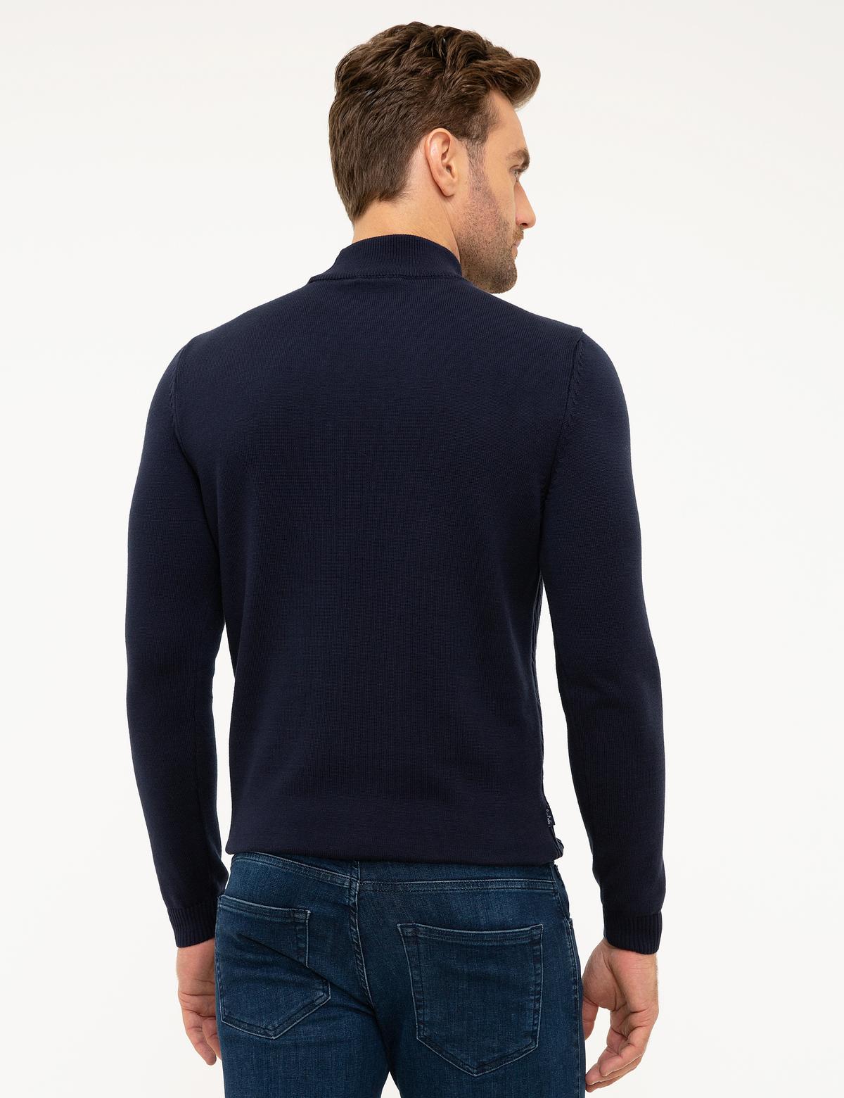 Koyu Lacivert Slim Fit Triko Kazak - 50209946044