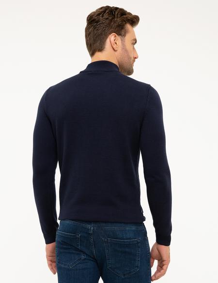 Koyu Lacivert Slim Fit Triko Kazak - 50209946044