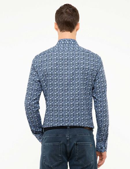 Lacivert Slim Fit Uzun Kollu Gömlek - 50213645009