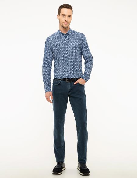 Lacivert Slim Fit Uzun Kollu Gömlek - 50213645009