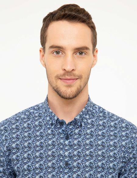 Lacivert Slim Fit Uzun Kollu Gömlek - 50213645009