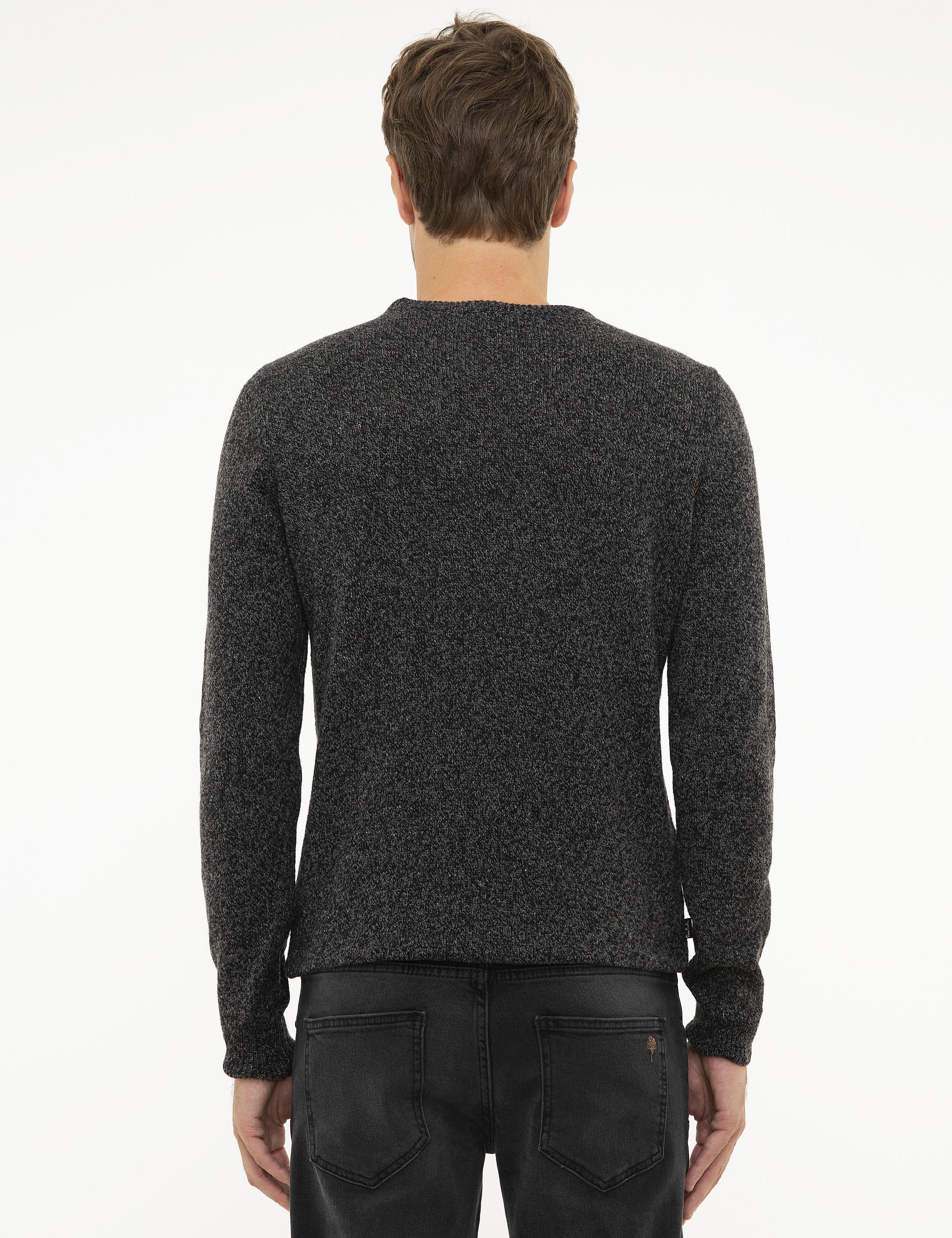 Füme Slim Fit Bisiklet Yaka Triko Kazak