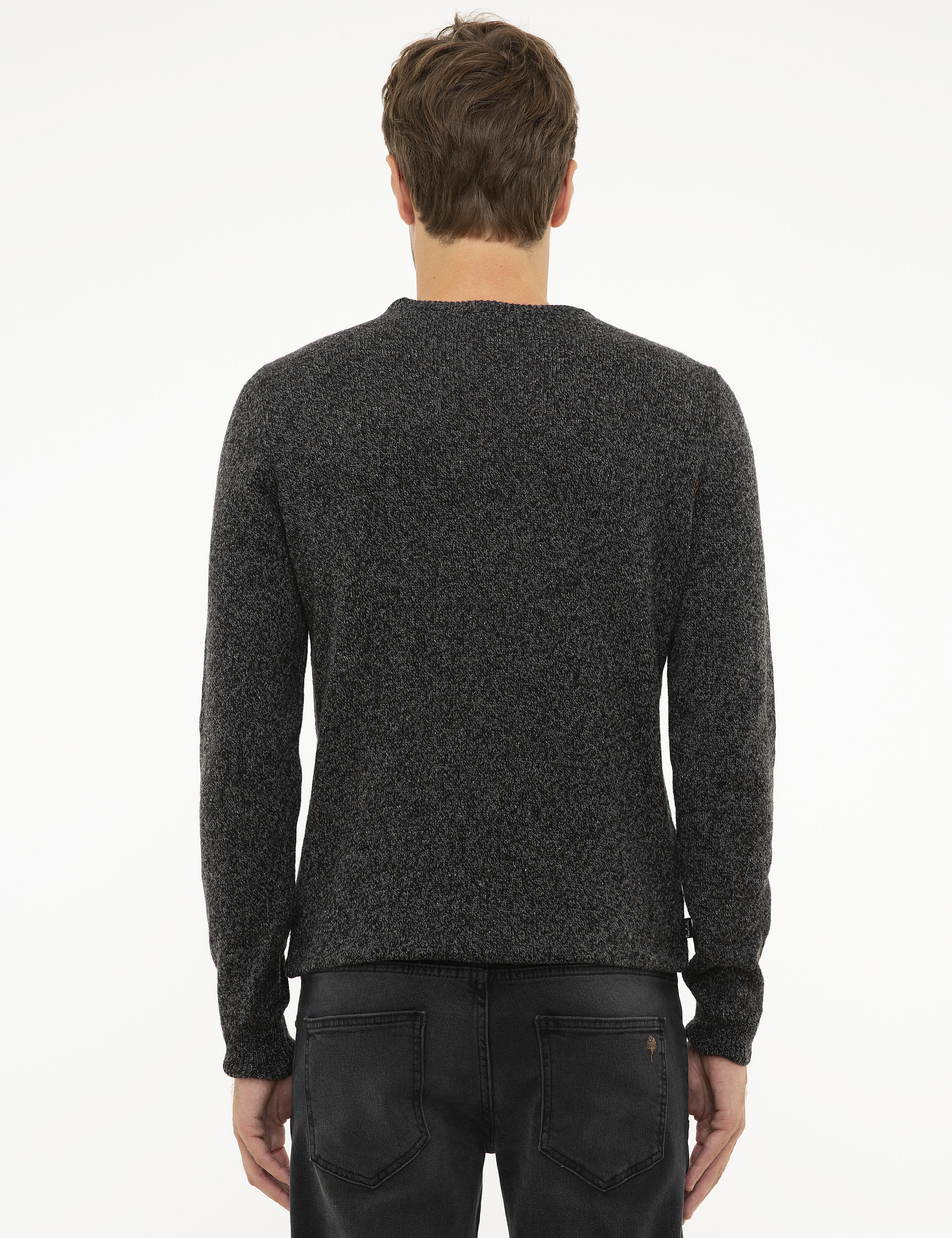 Füme Slim Fit Bisiklet Yaka Triko Kazak - Image 4