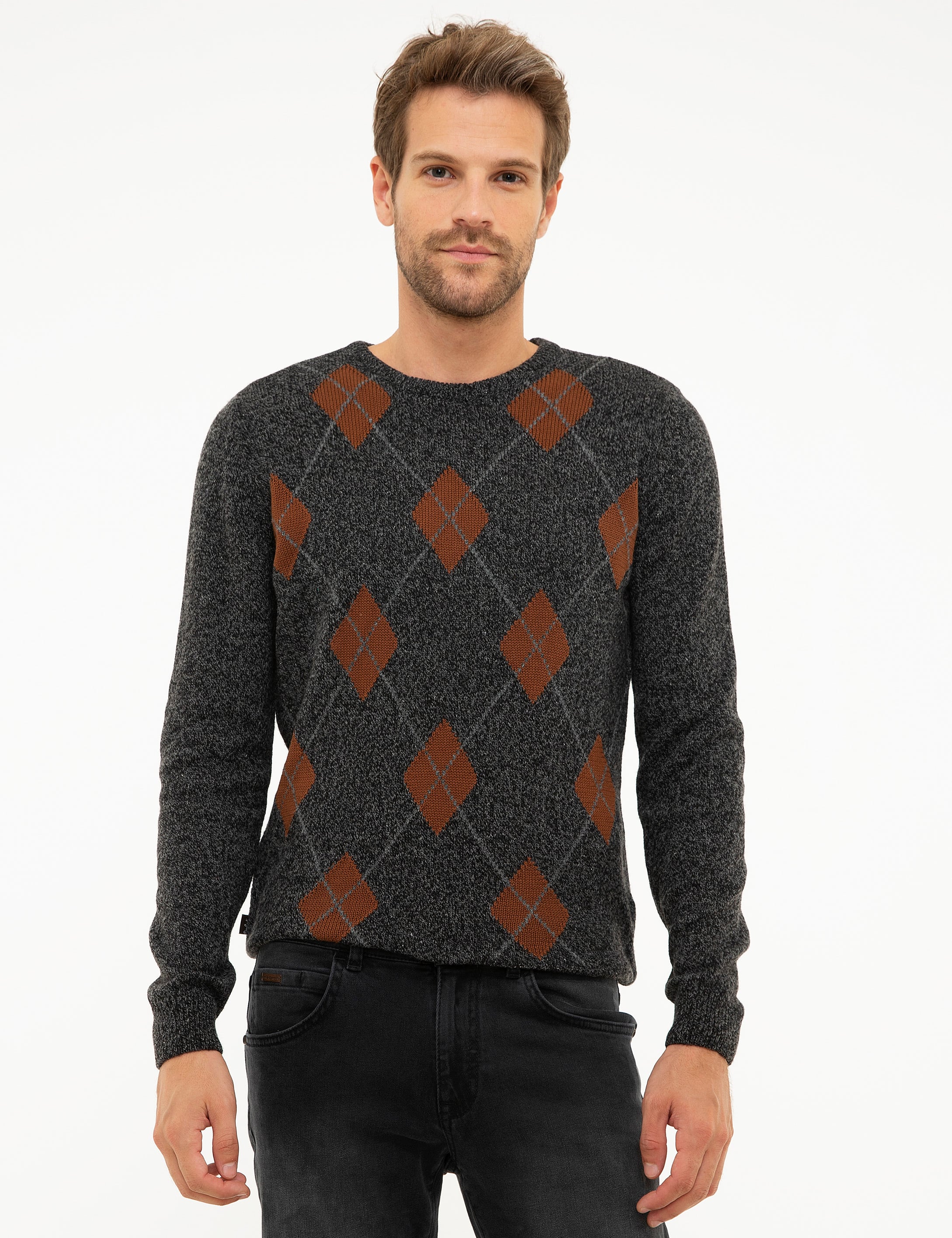 Füme Slim Fit Bisiklet Yaka Triko Kazak