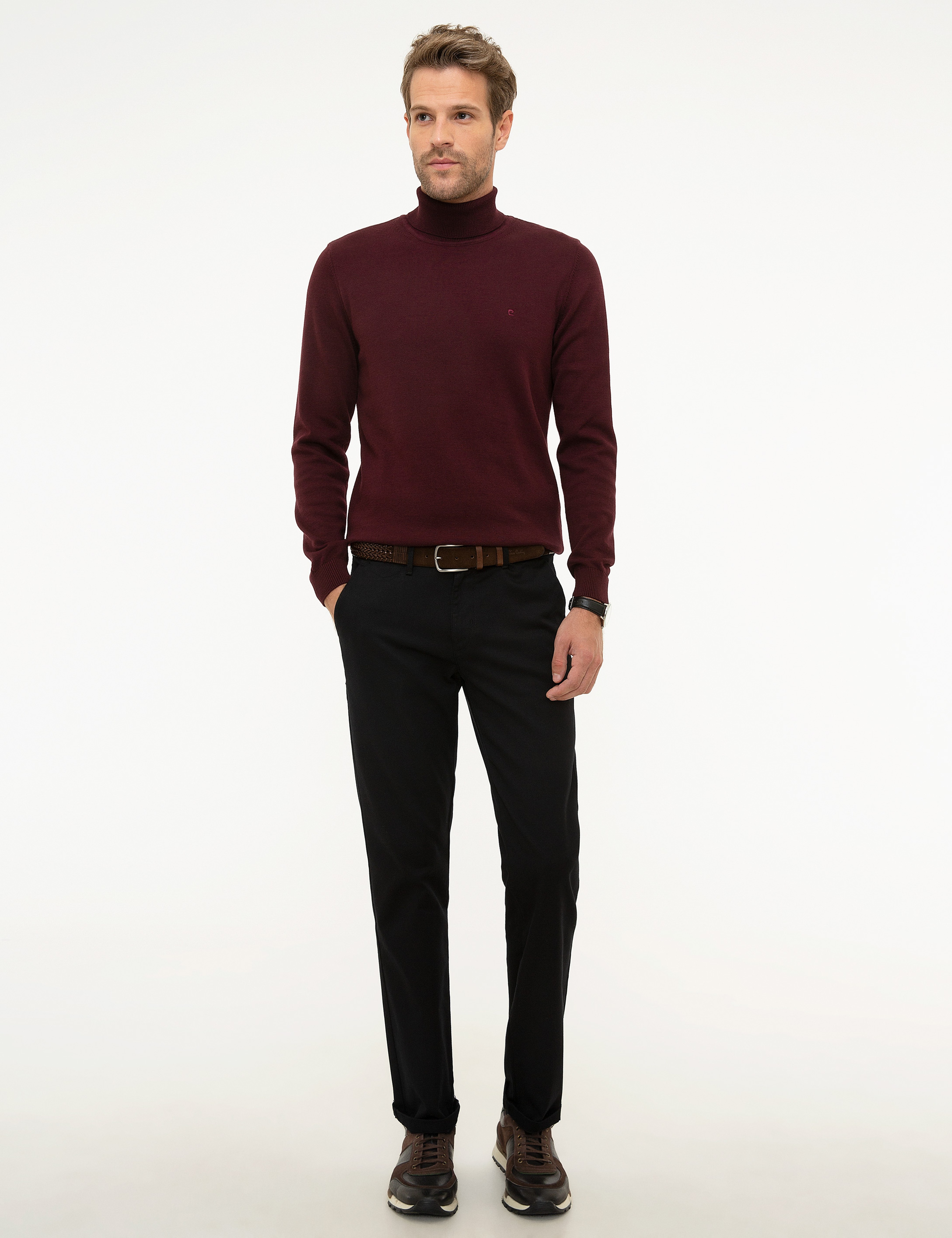 Siyah Regular Fit Chino Pantolon - Image 1