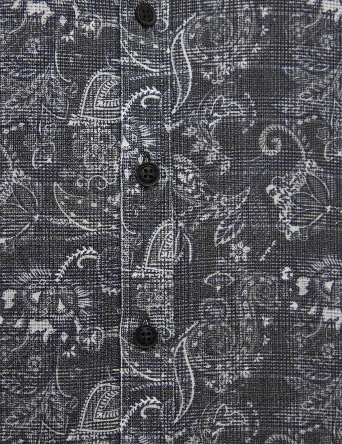 Koyu Gri Slim Fit Uzun Kollu Gömlek - 50209248019