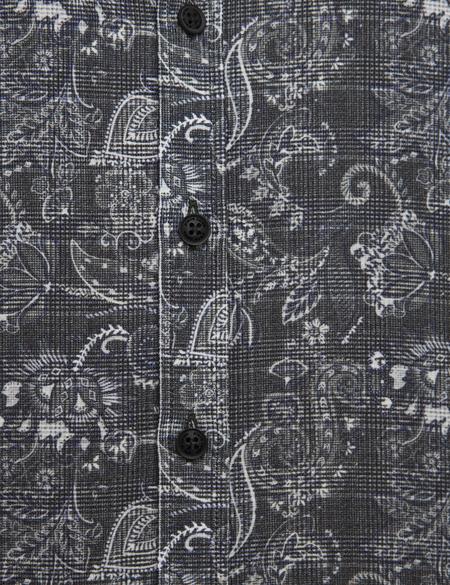 Koyu Gri Slim Fit Uzun Kollu Gömlek - 50209248019