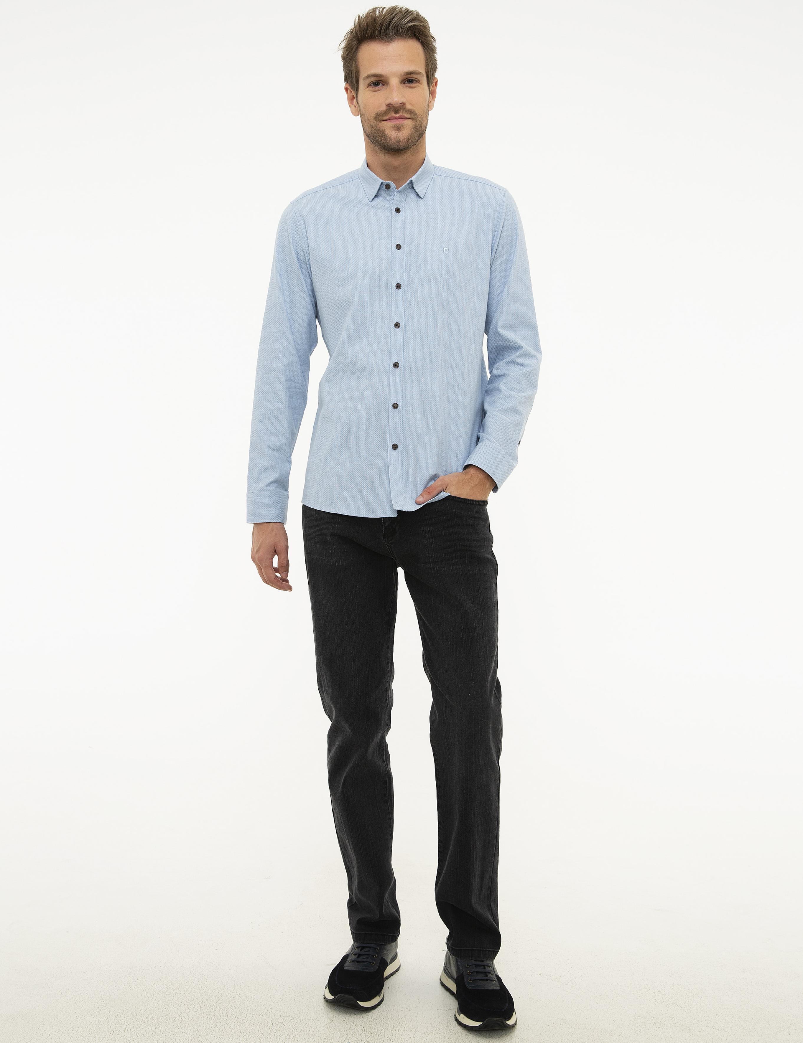 Açık Mavi Slim Fit Uzun Kollu Gömlek