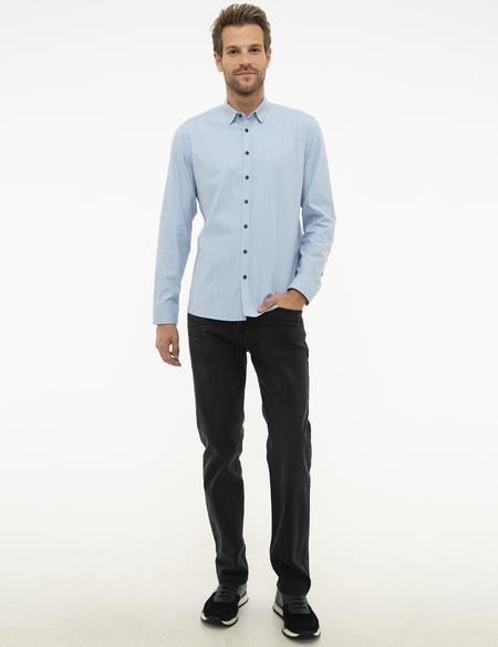 Açık Mavi Slim Fit Uzun Kollu Gömlek - 50209255017