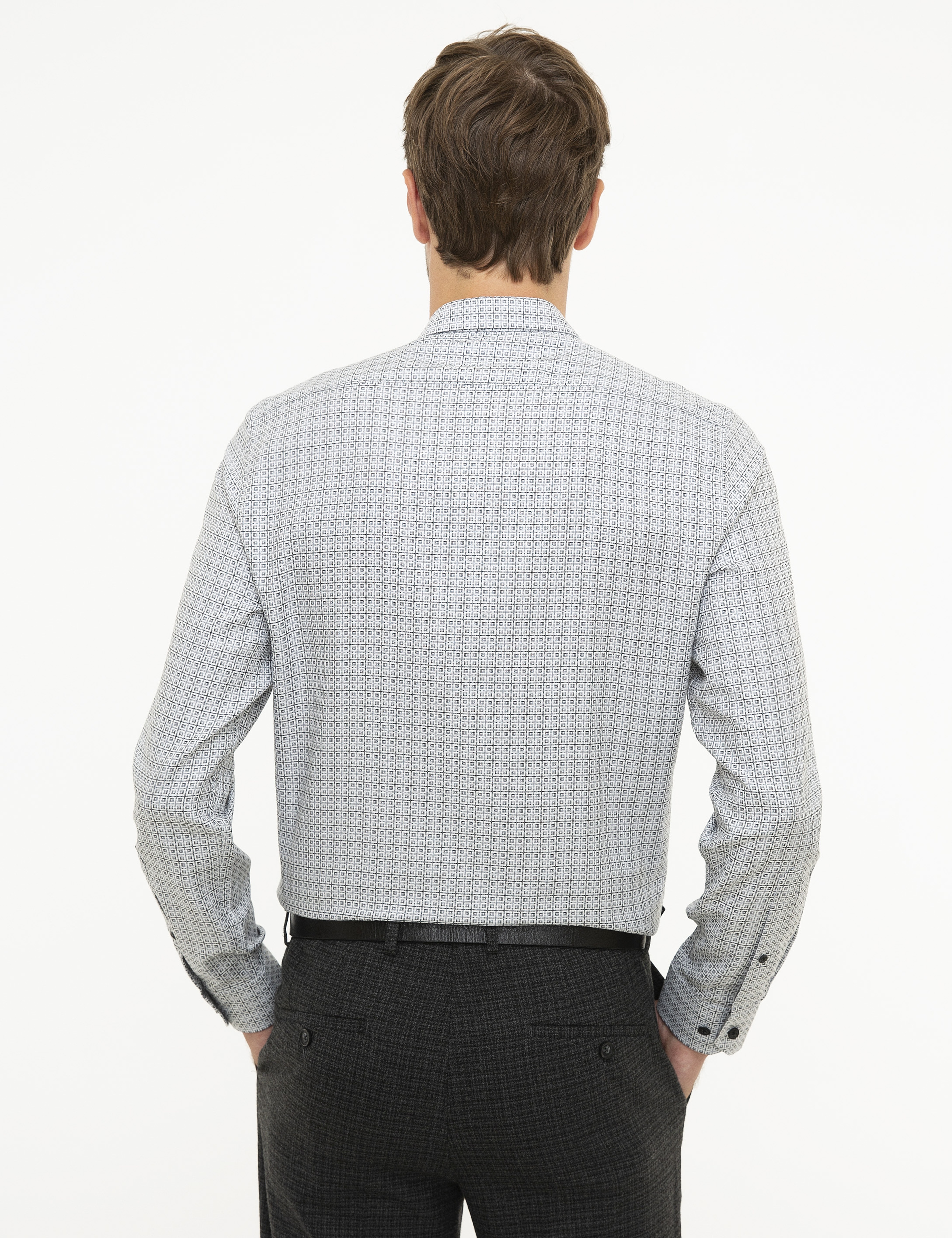Gri Slim Fit Gömlek