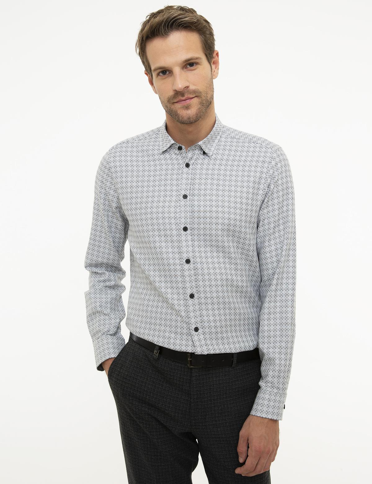 Gri Slim Fit Gömlek