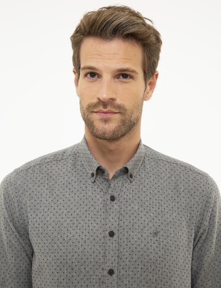 Gri Slim Fit Gömlek - 50209583012