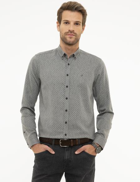 Gri Slim Fit Gömlek - 50209583012