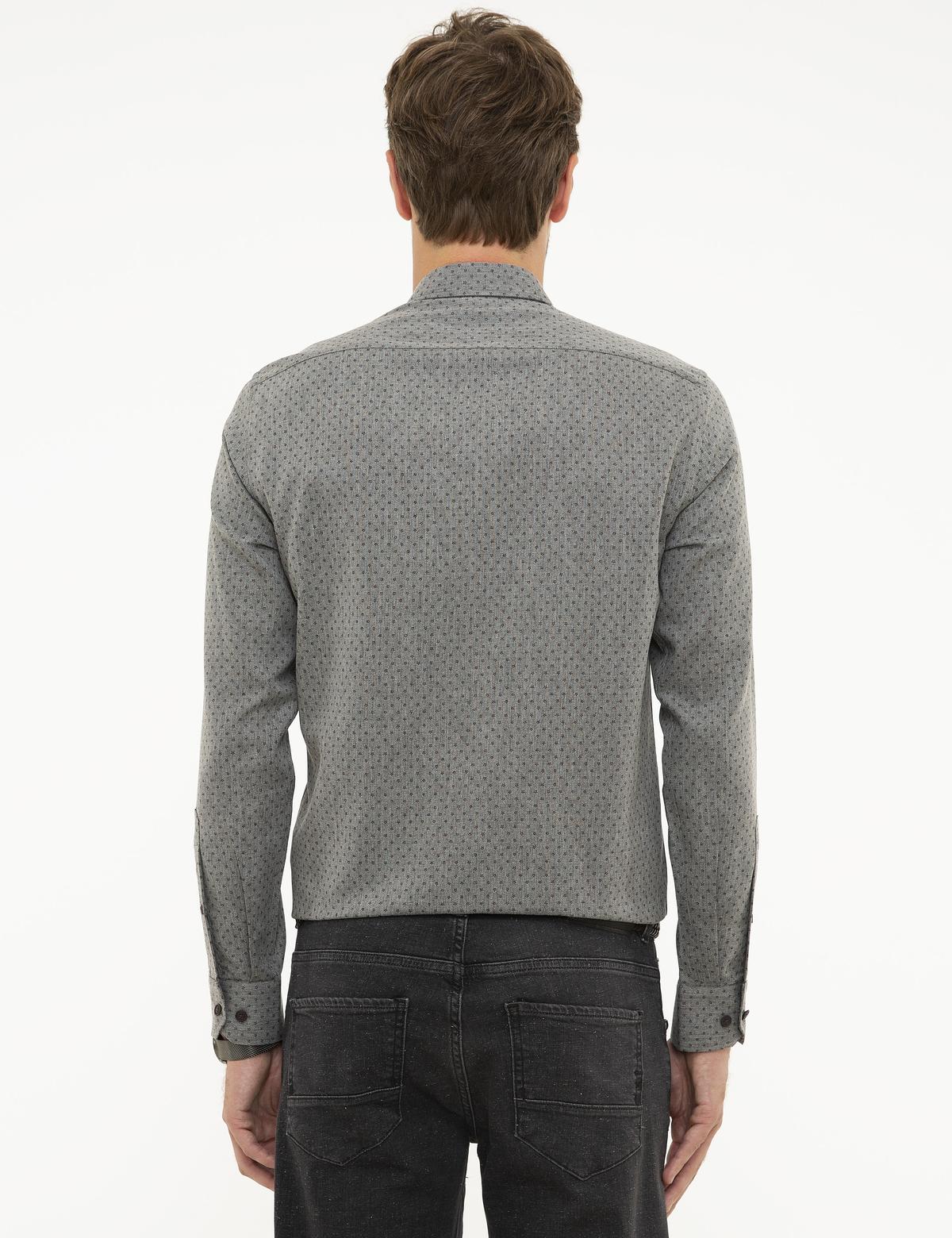 Gri Slim Fit Gömlek - 50209583012