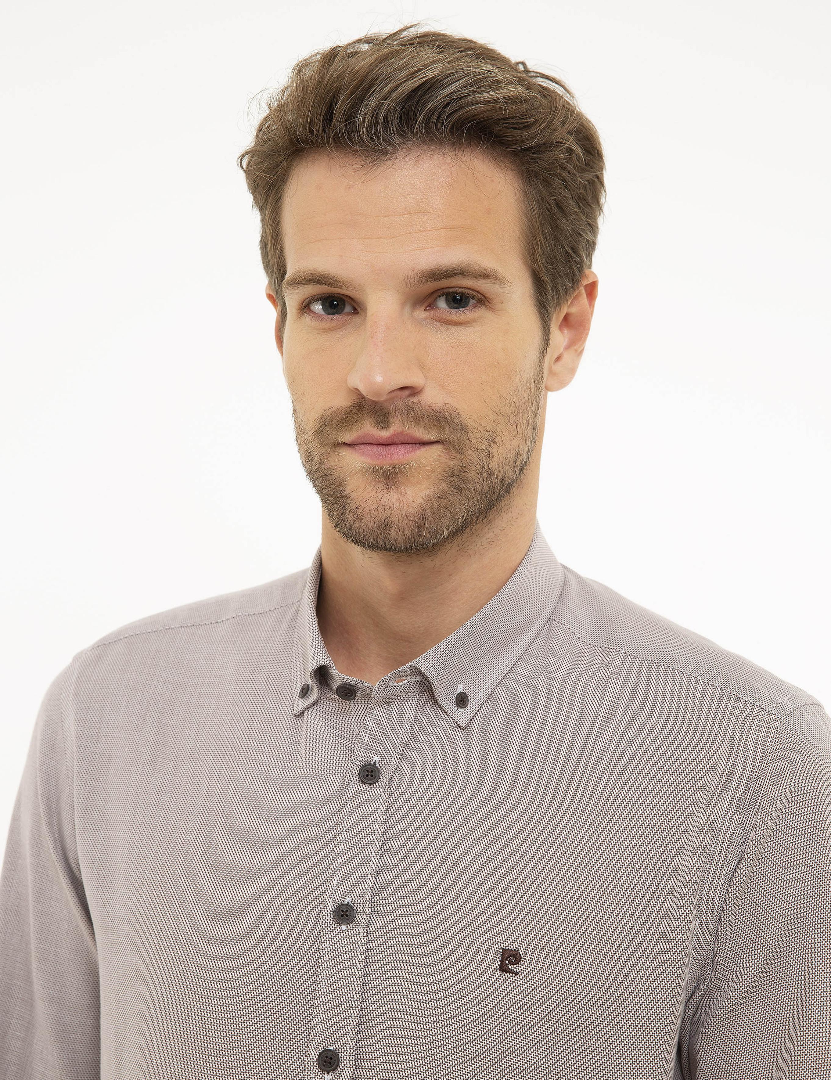 Kahverengi Slim Fit Gömlek