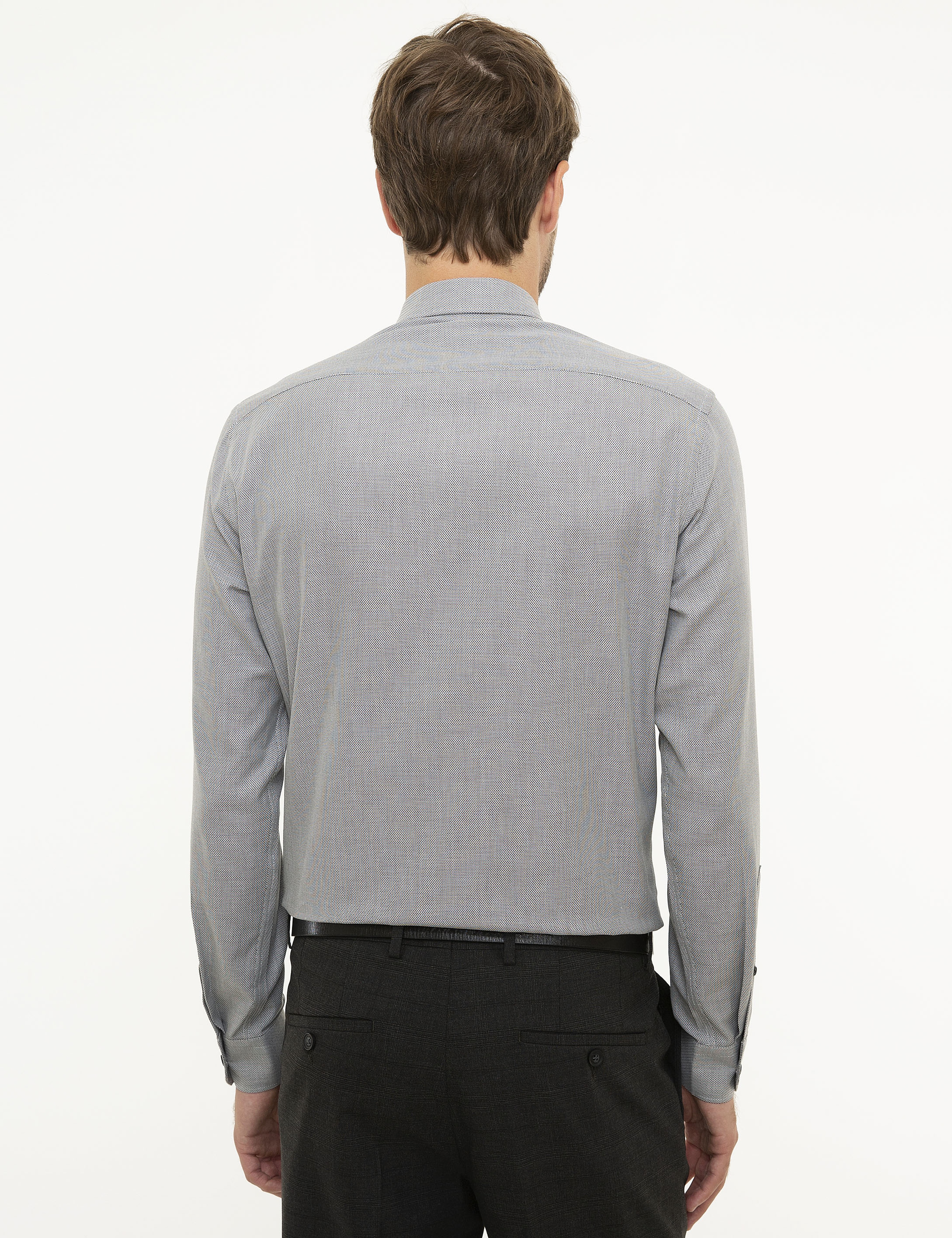Gri Slim Fit Gömlek - Image 3