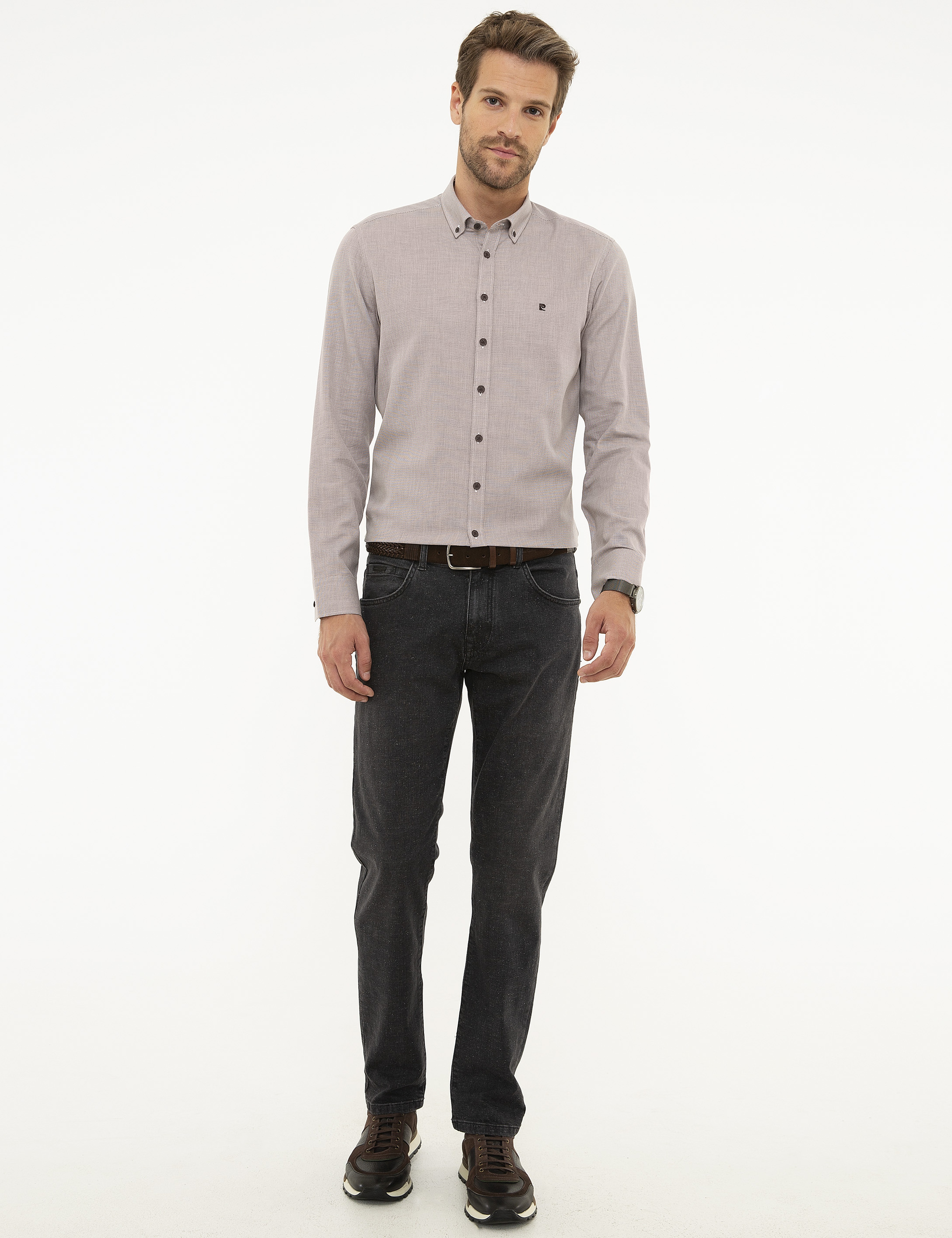Kahverengi Slim Fit Gömlek - Image 4