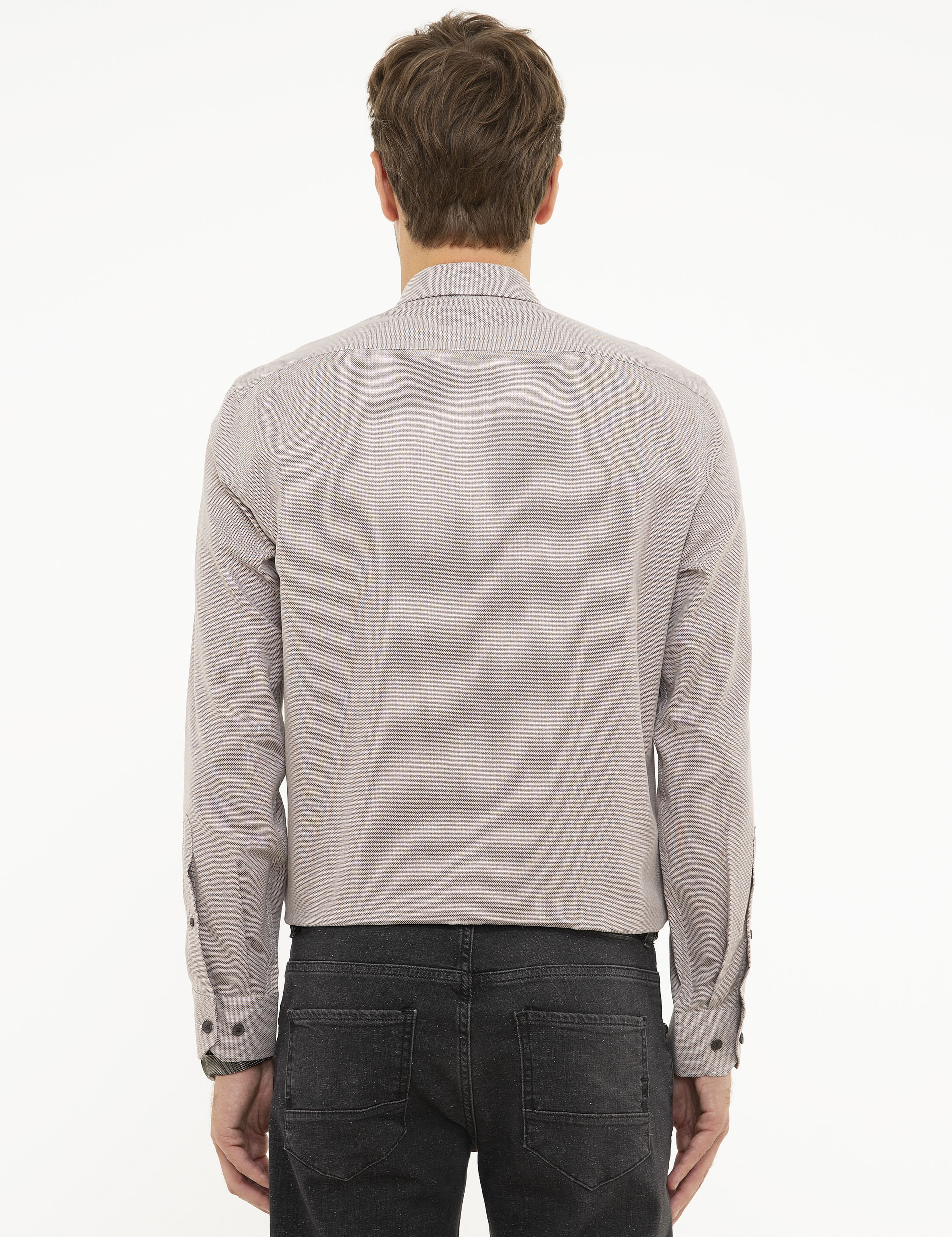 Kahverengi Slim Fit Gömlek - Image 3