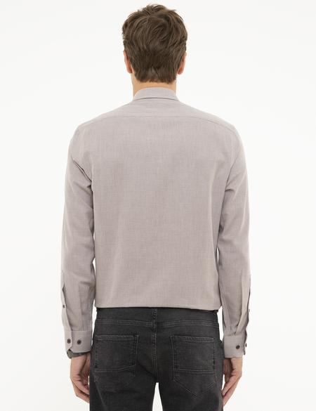 Kahverengi Slim Fit Gömlek - 50209595012