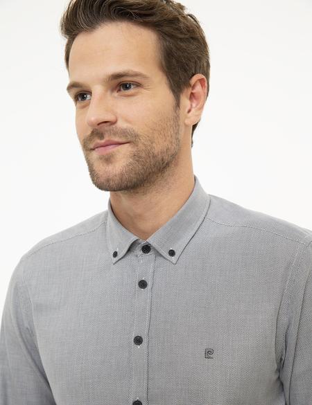 Gri Slim Fit Uzun Kollu Gömlek - 50209595003