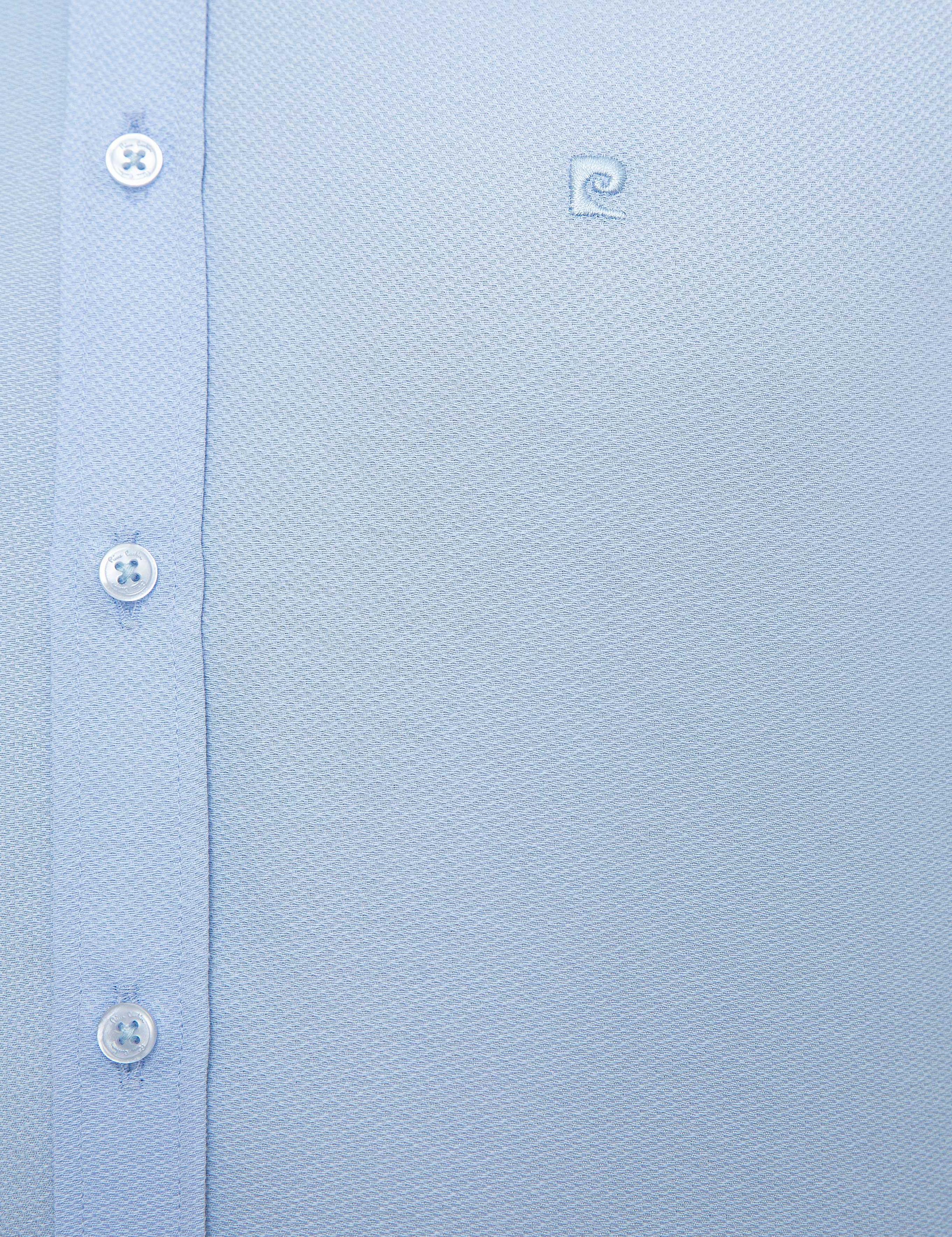 Açık Mavi Slim Fit Armürlü Gömlek