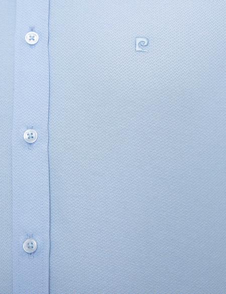 Açık Mavi Slim Fit Armürlü Gömlek - 50209658014