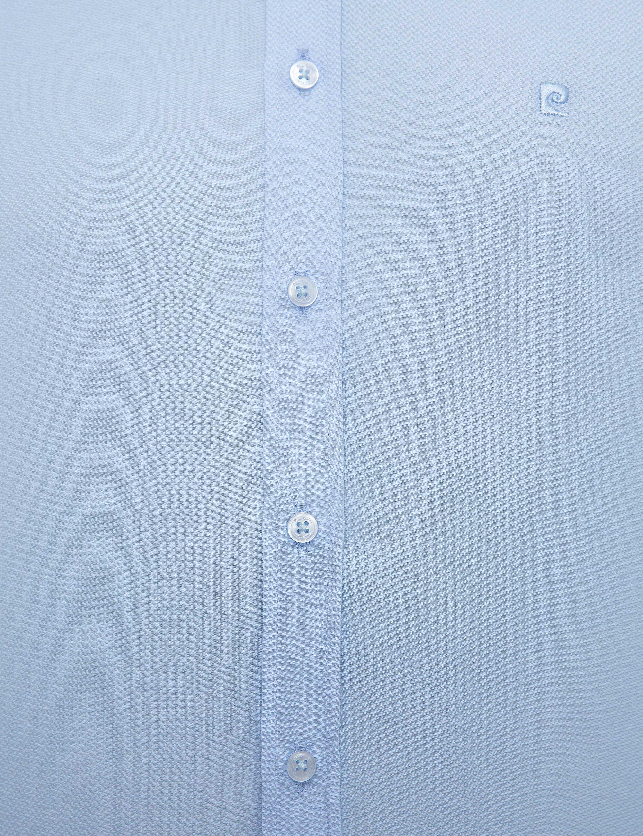 Açık Mavi Slim Fit Armürlü Gömlek