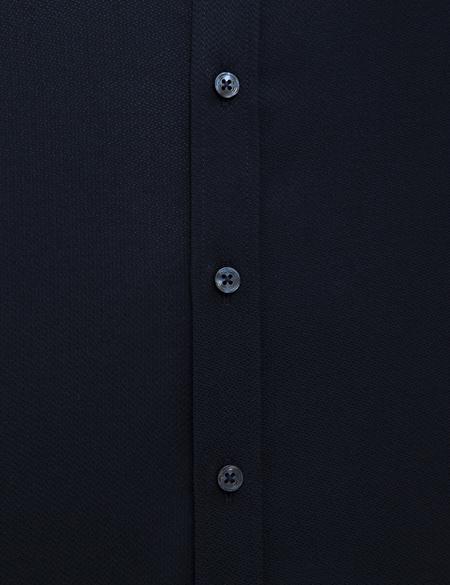 Lacivert Slim Fit Armürlü Gömlek - 50209658023