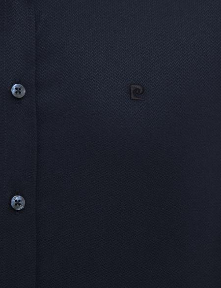 Lacivert Slim Fit Armürlü Gömlek - 50209658023