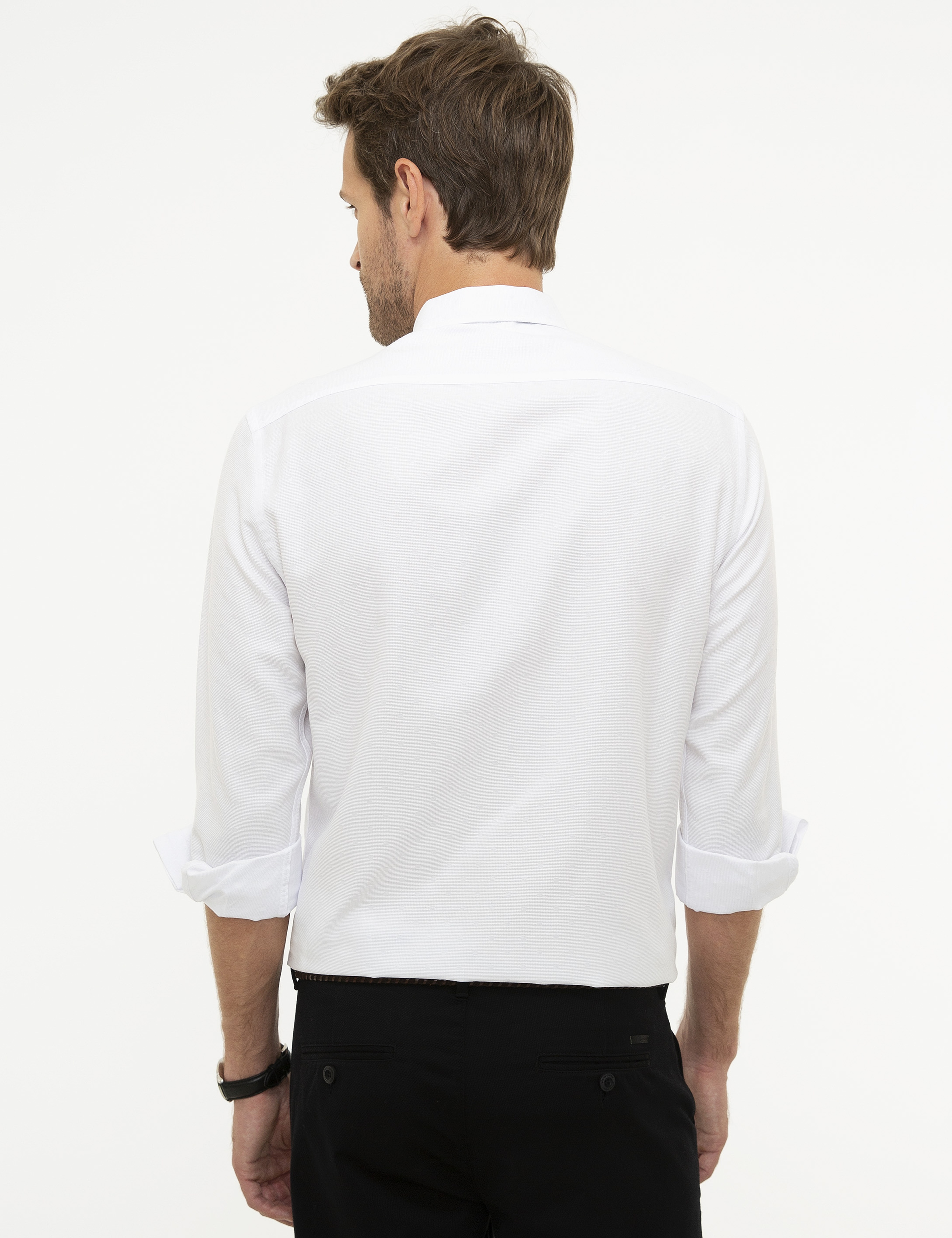Beyaz Slim Fit Gömlek - Image 3