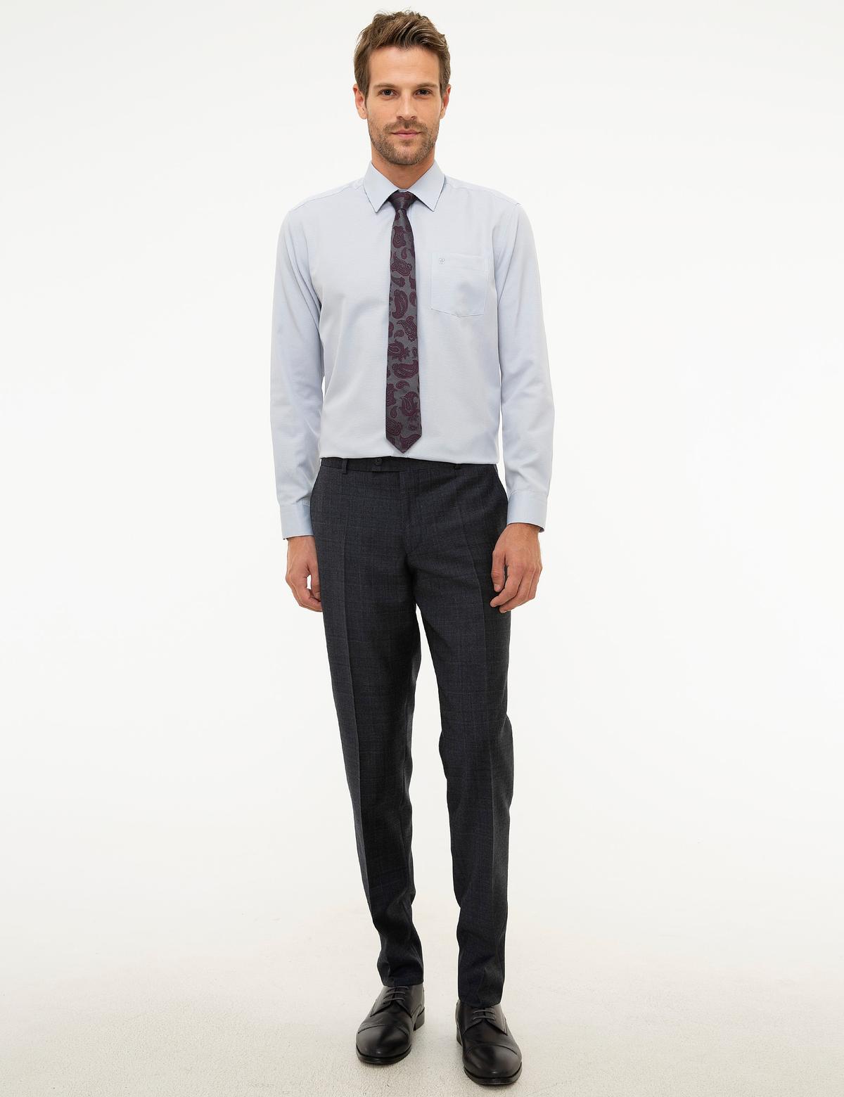 Gri Regular Fit Armürlü Gömlek - 50209663019