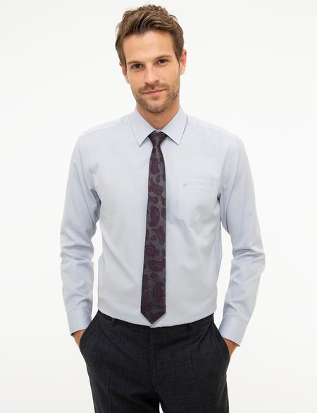 Gri Regular Fit Armürlü Gömlek - 50209663019