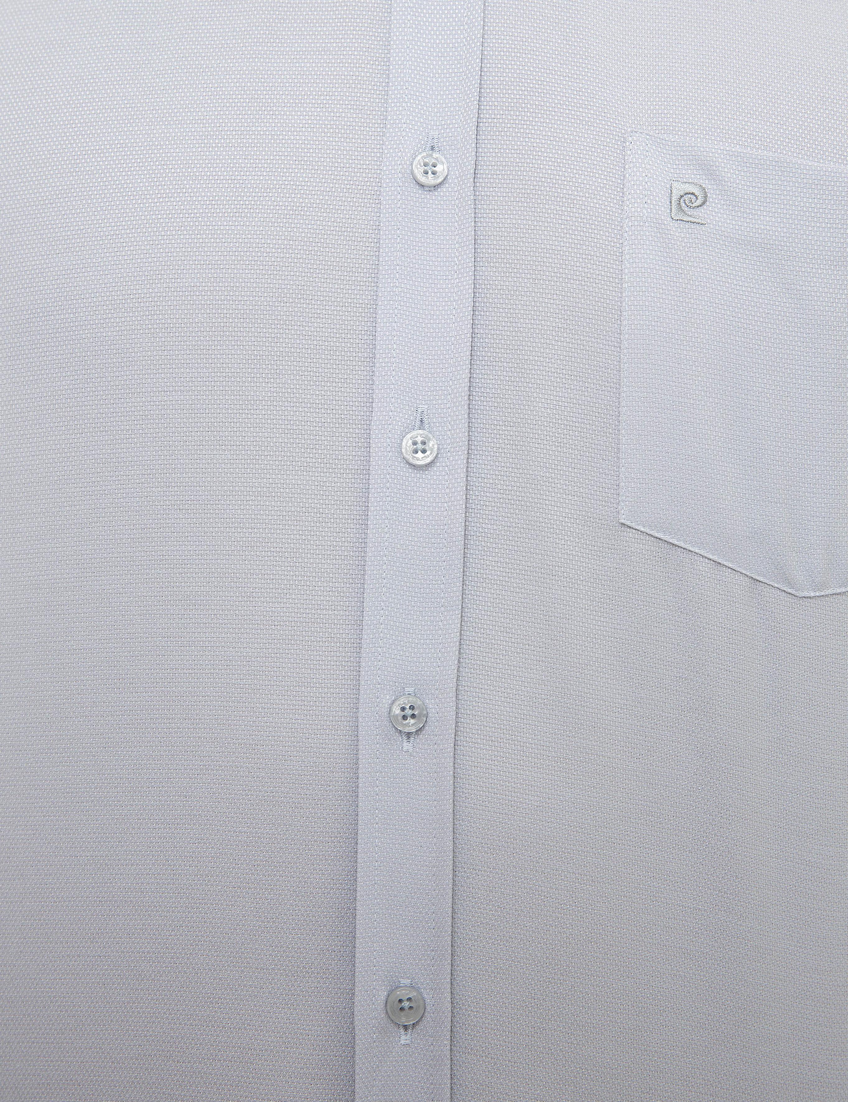 Gri Regular Fit Armürlü Gömlek