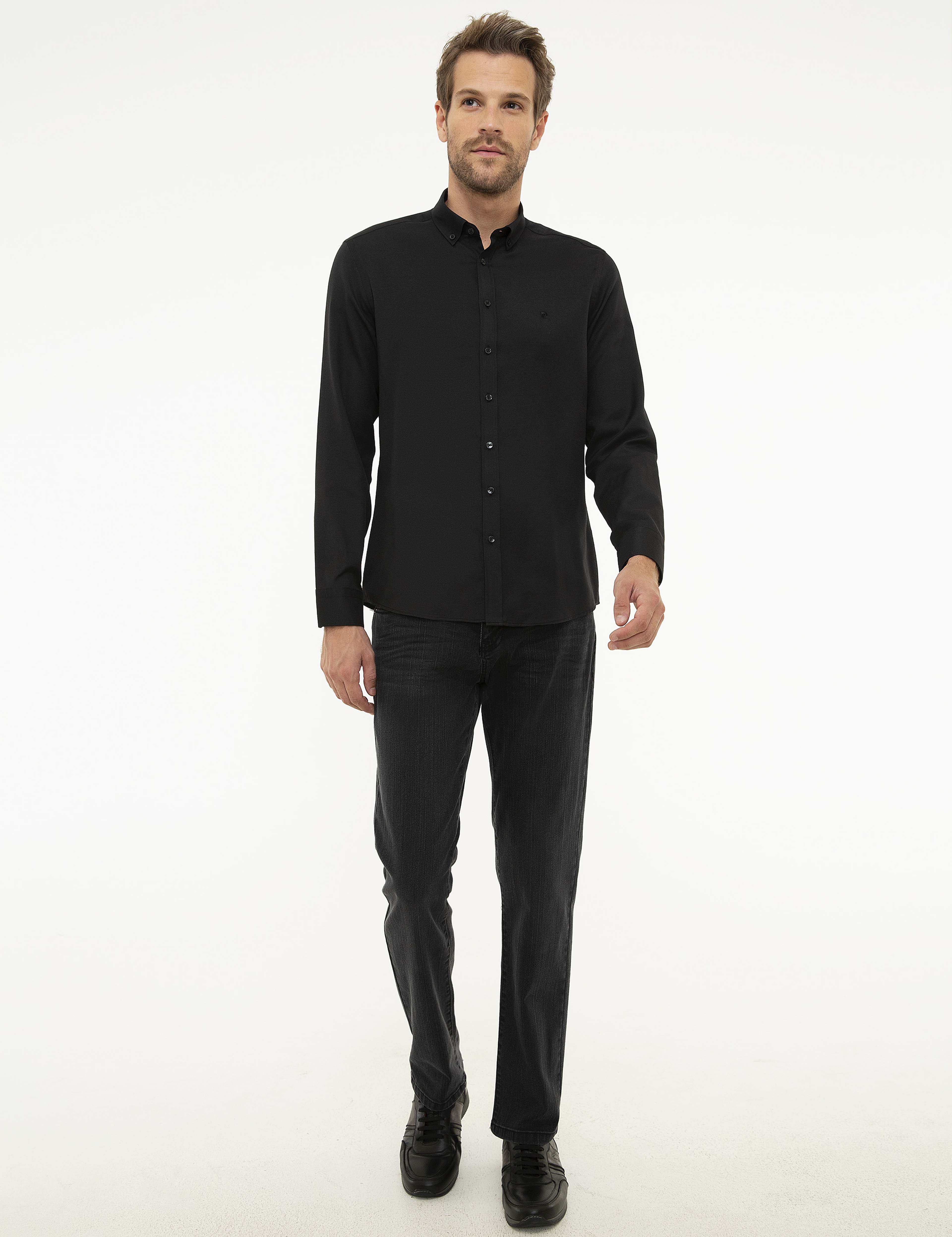 Siyah Slim Fit Gömlek - Image 4