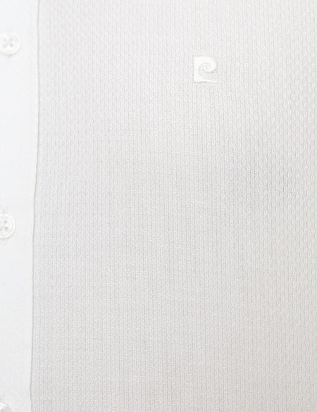 Beyaz Regular Fit Armürlü Gömlek - 50209665005