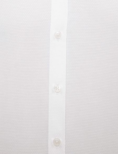 Beyaz Slim Fit Armürlü Gömlek - 50209666005