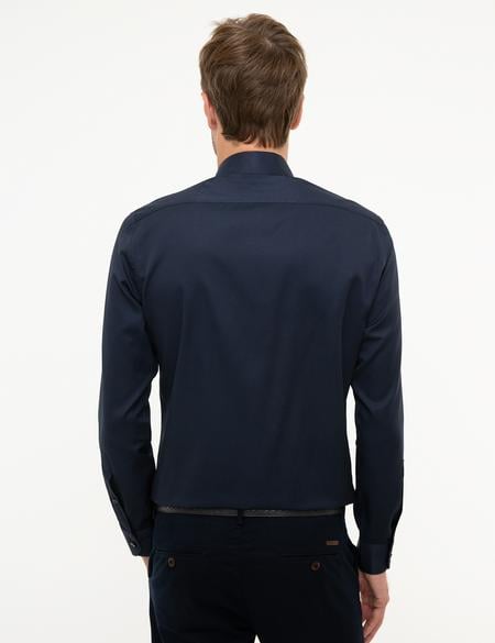 Lacivert Slim Fit Armürlü Gömlek - 50209666014