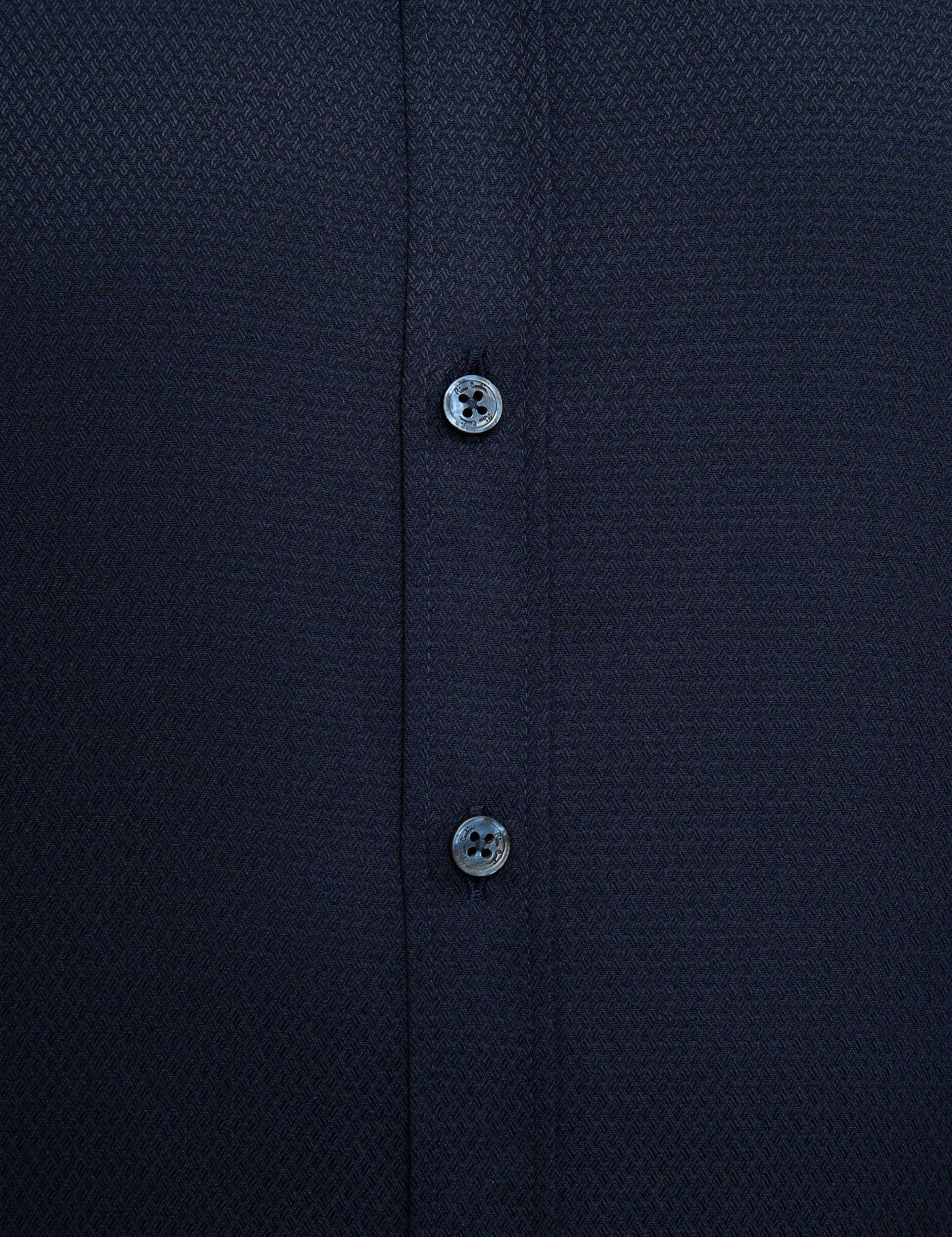 Lacivert Slim Fit Armürlü Gömlek