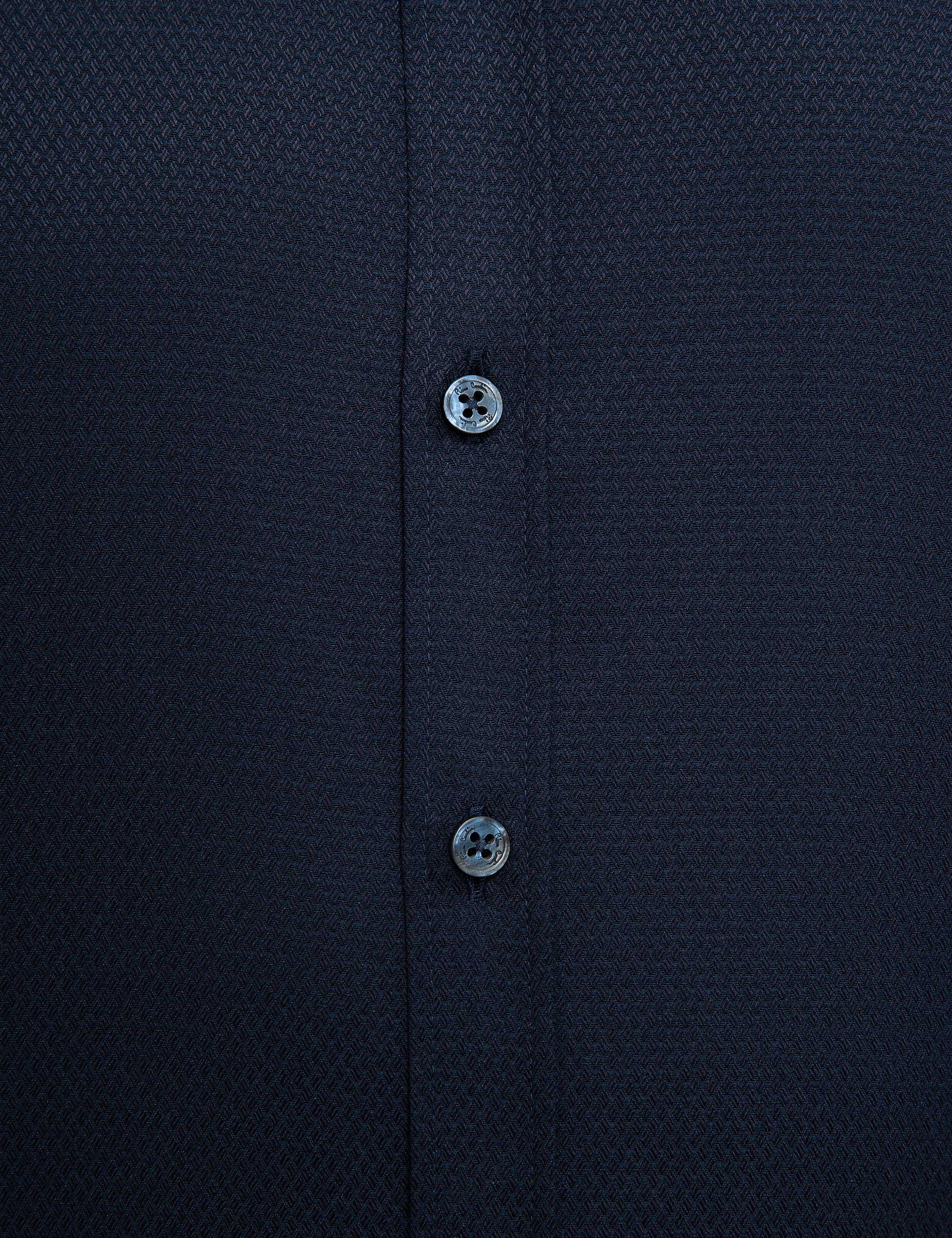 Lacivert Slim Fit Uzun Kollu Gömlek