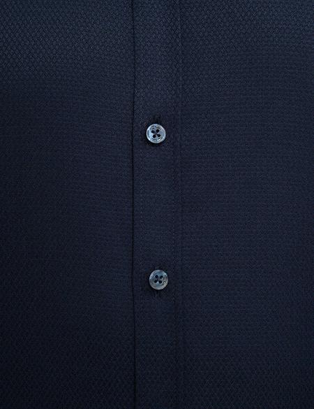 Lacivert Slim Fit Armürlü Gömlek - 50209666014