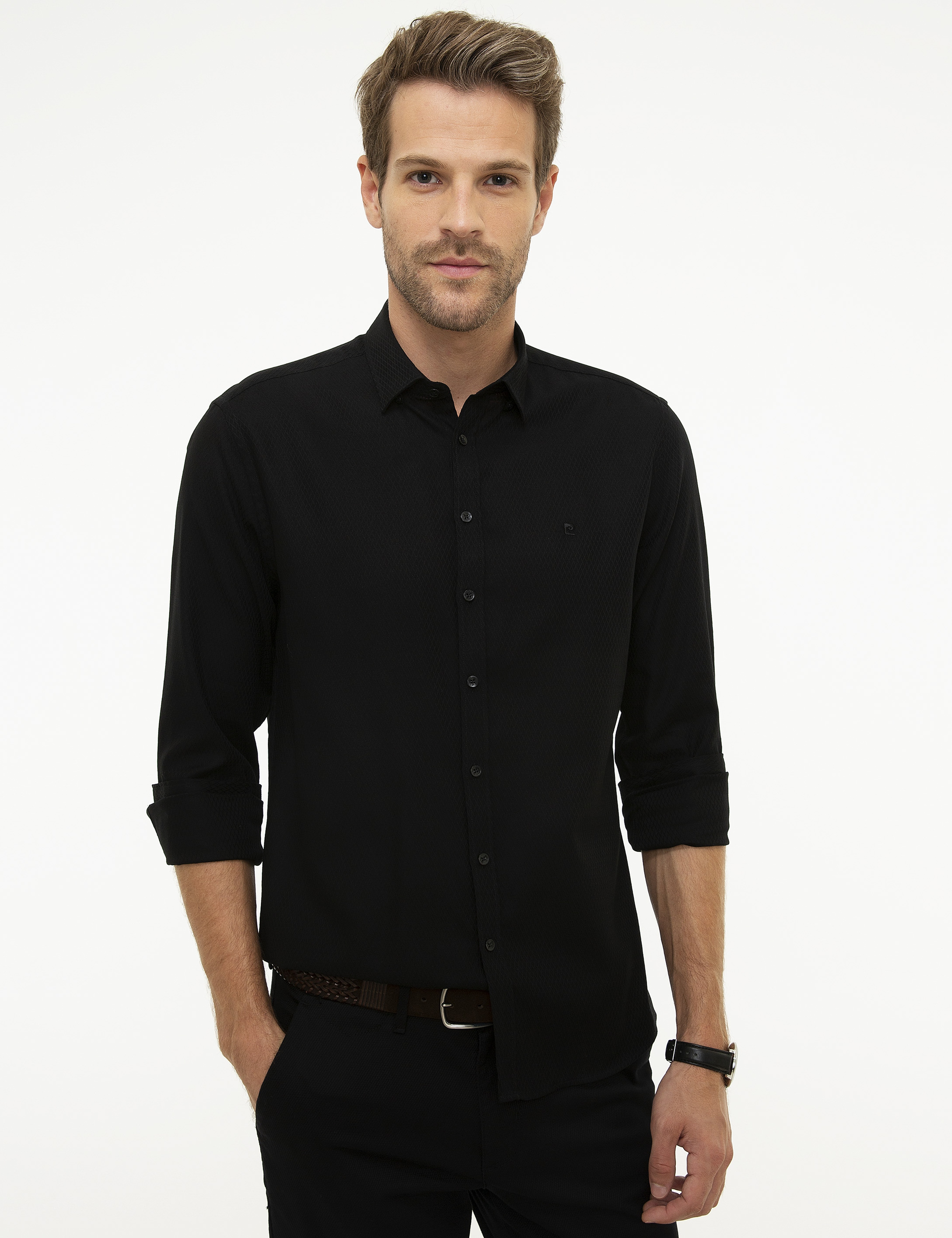 Siyah Slim Fit Gömlek - Image 1