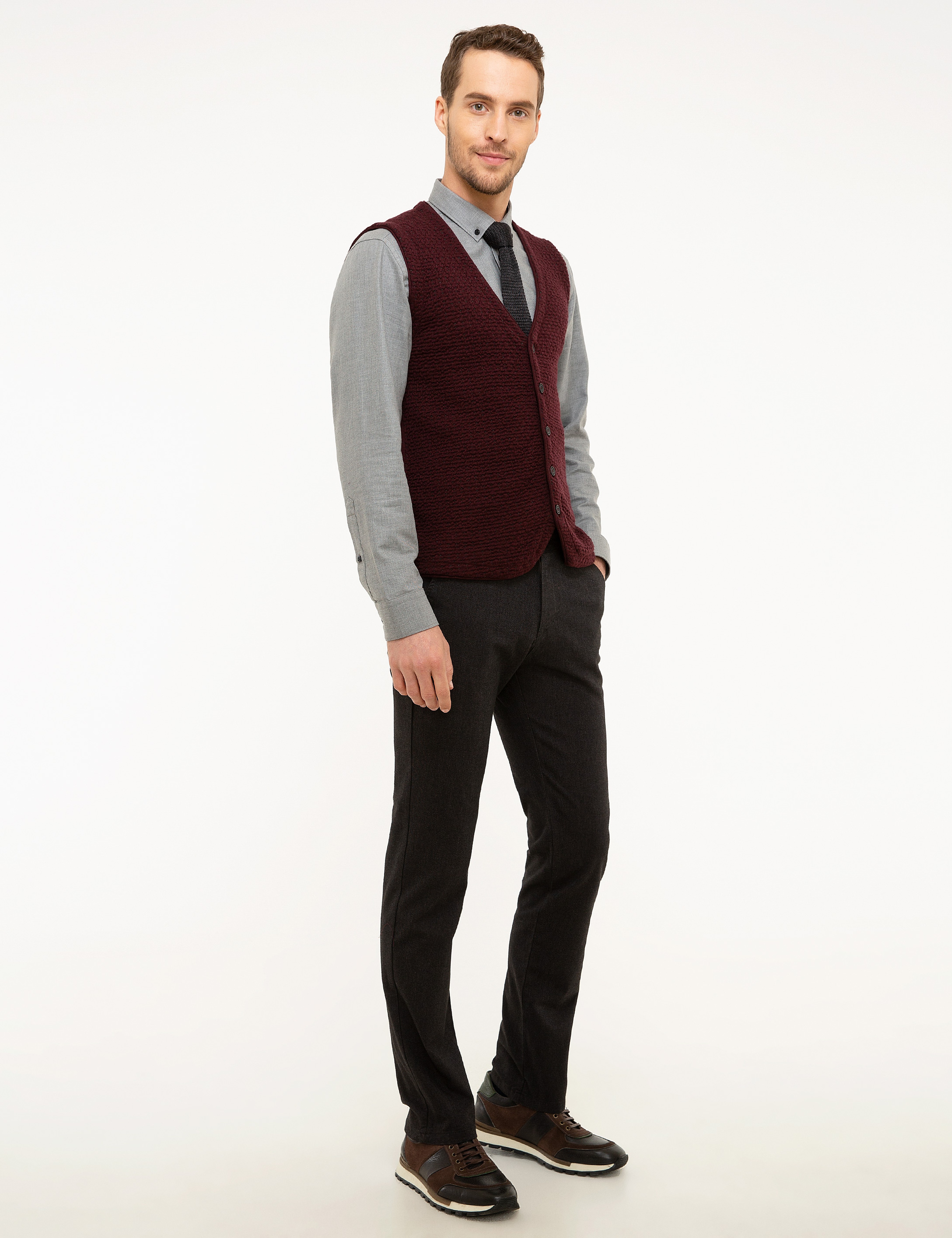 Antrasit Regular Fit Kanvas Pantolon - Image 2