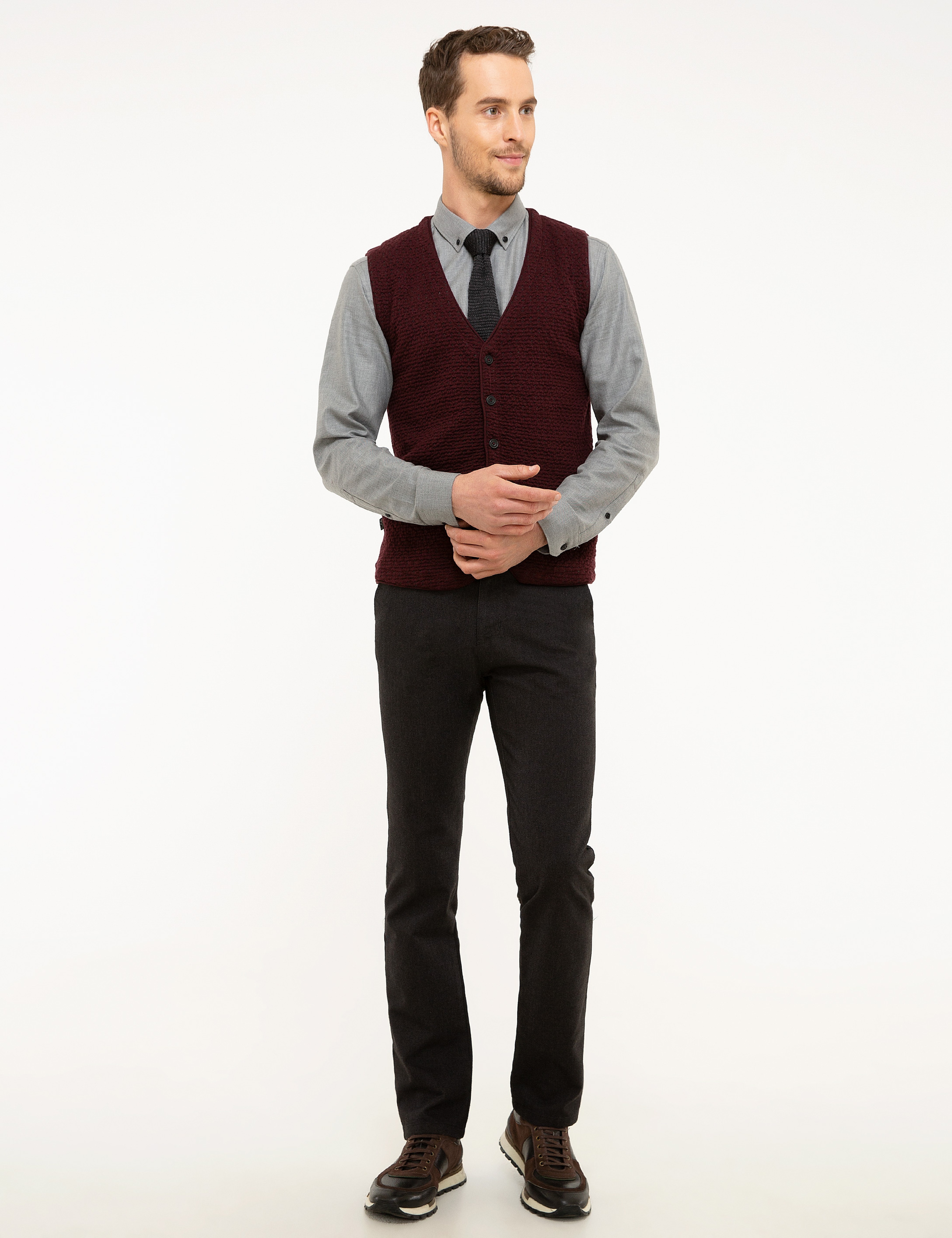 Antrasit Regular Fit Kanvas Pantolon