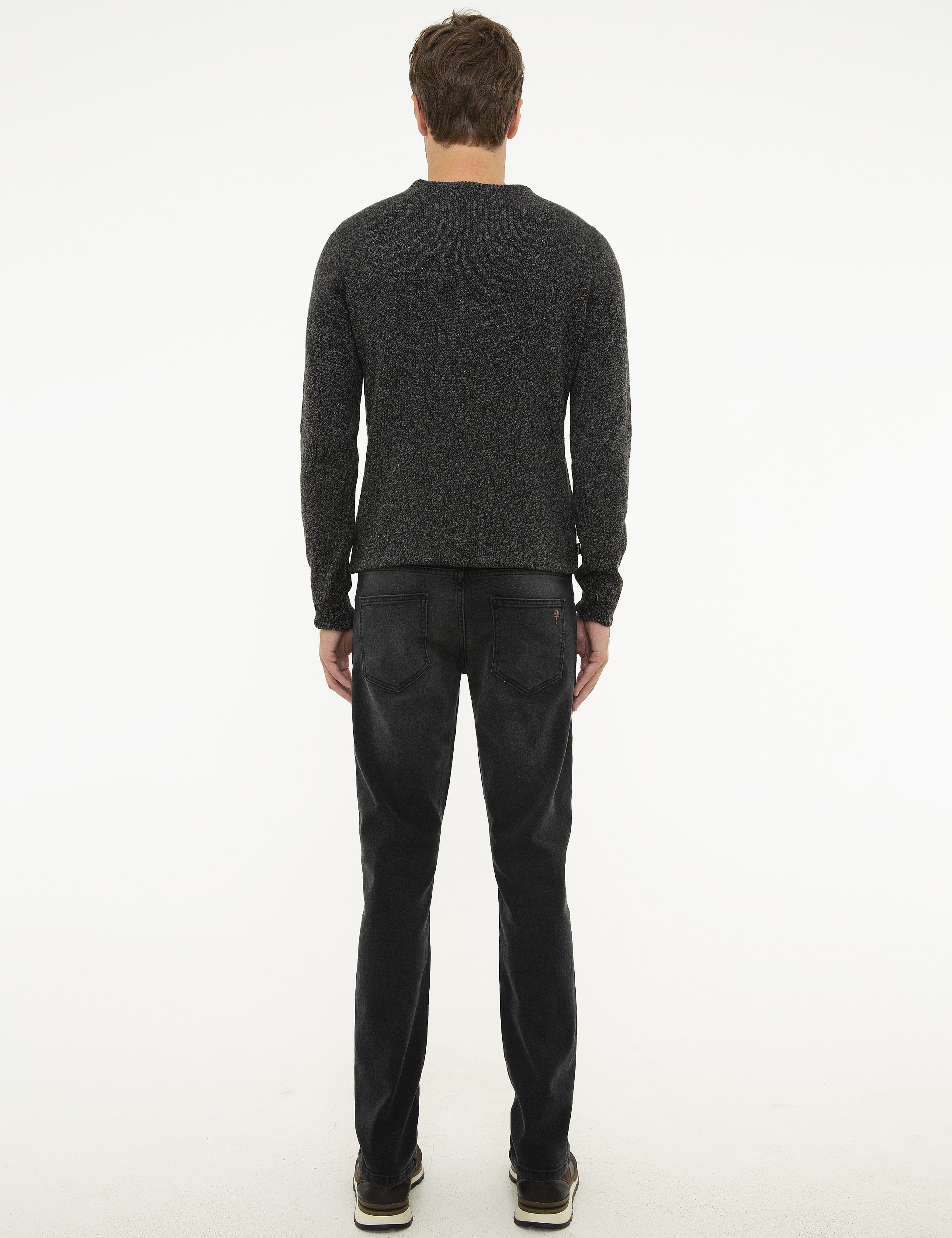 Antrasit Slim Fit Denim Pantolon - Image 3