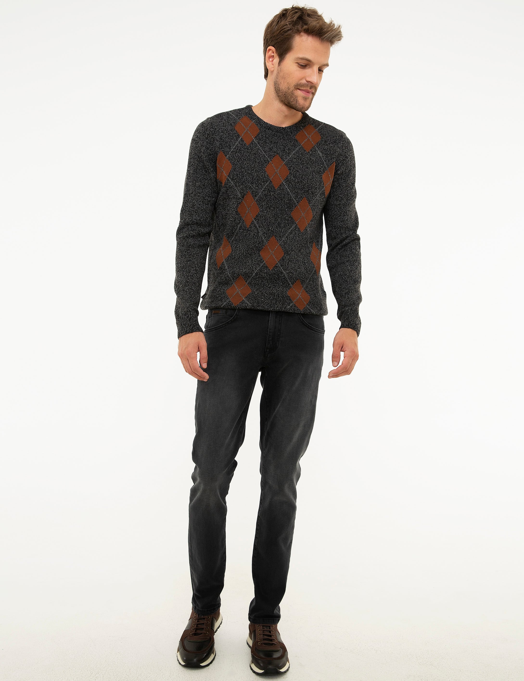 Antrasit Slim Fit Denim Pantolon