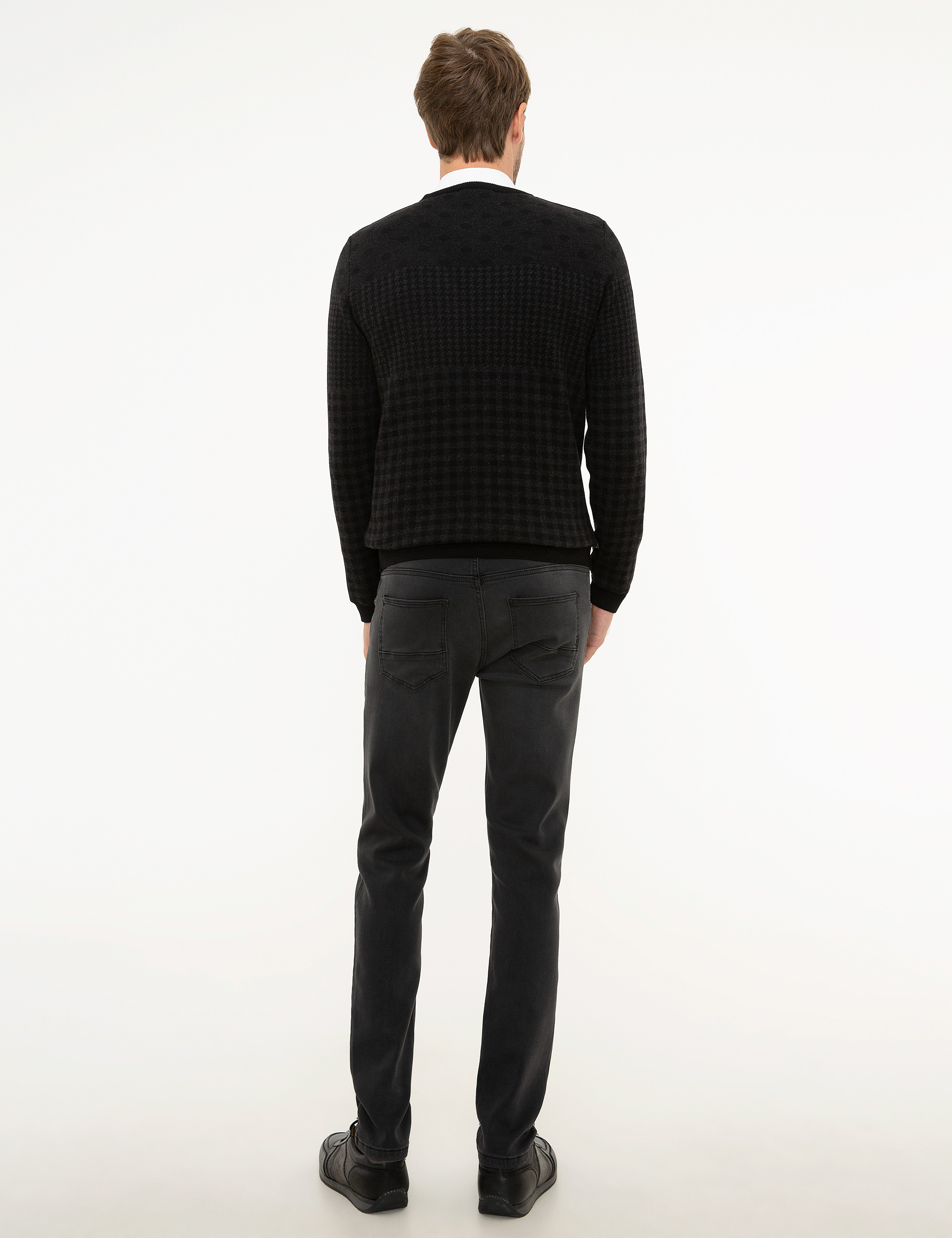 Antrasit Real Slim Fit Denim Pantolon